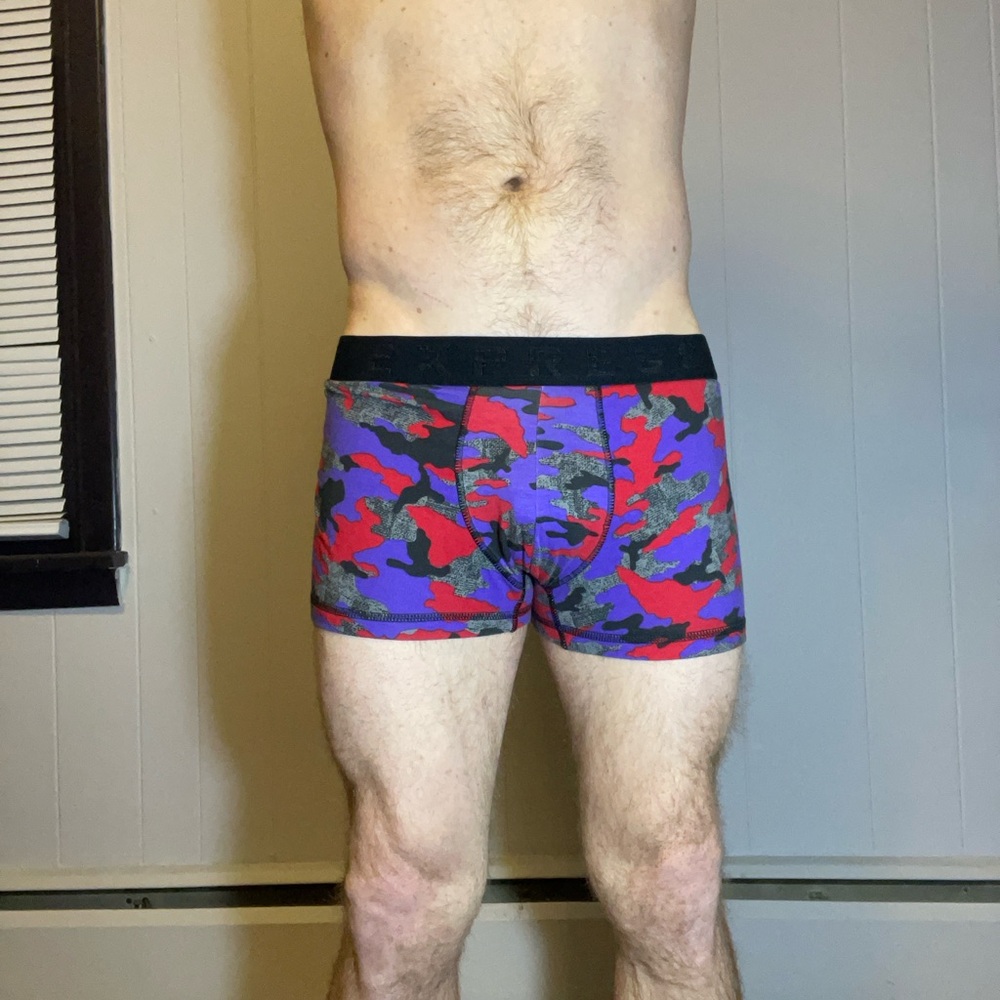 Express Purple and Red Boxer Briefs Vibrant Pattern